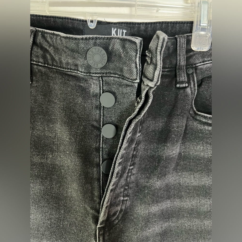 New! Kut from the Kloth Rosa Vintage Straight Leg Crop Denim Jeans Black Size 14 - Picture 6 of 9